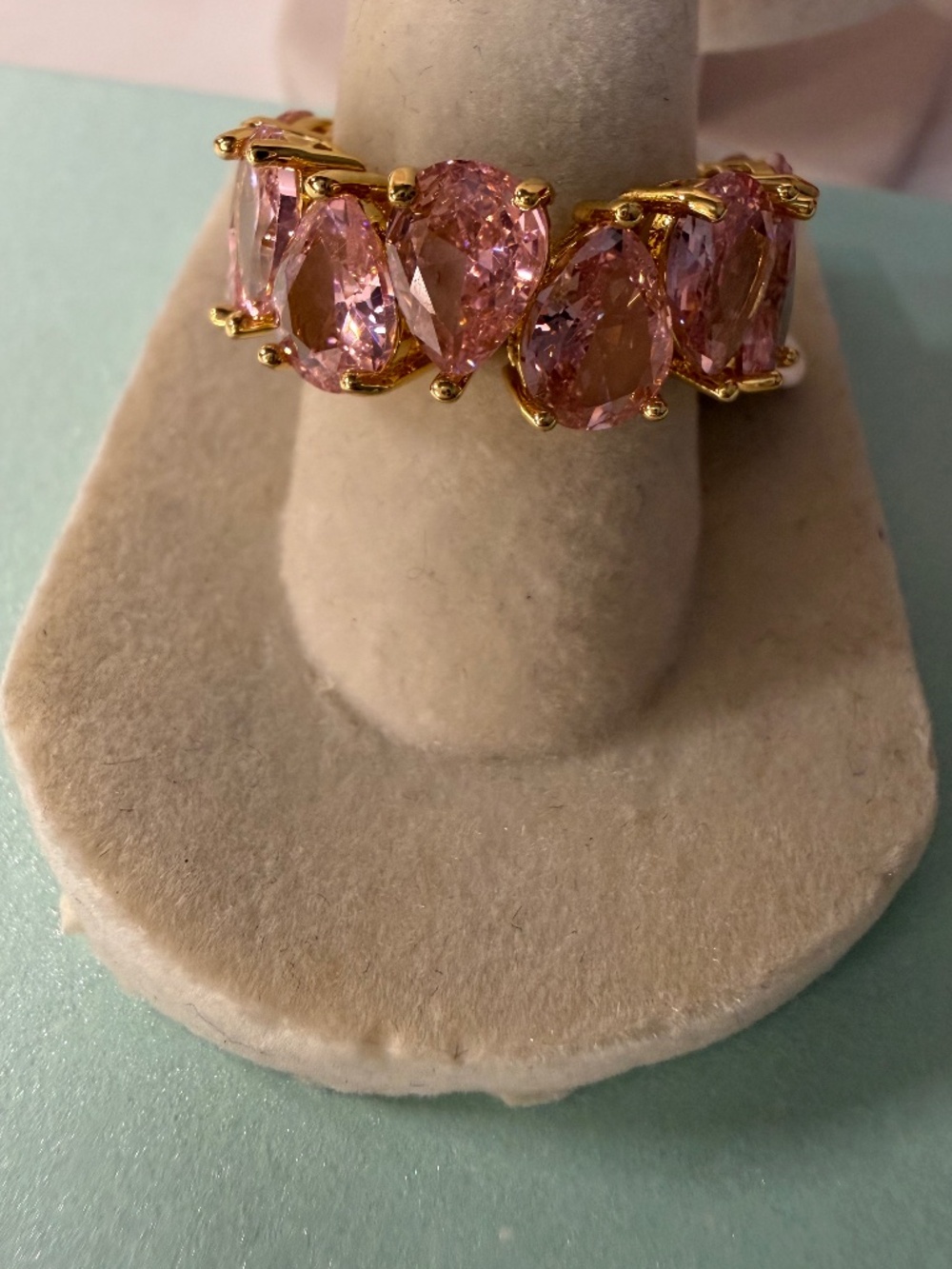 Pink Pear Shaped Eternity Band